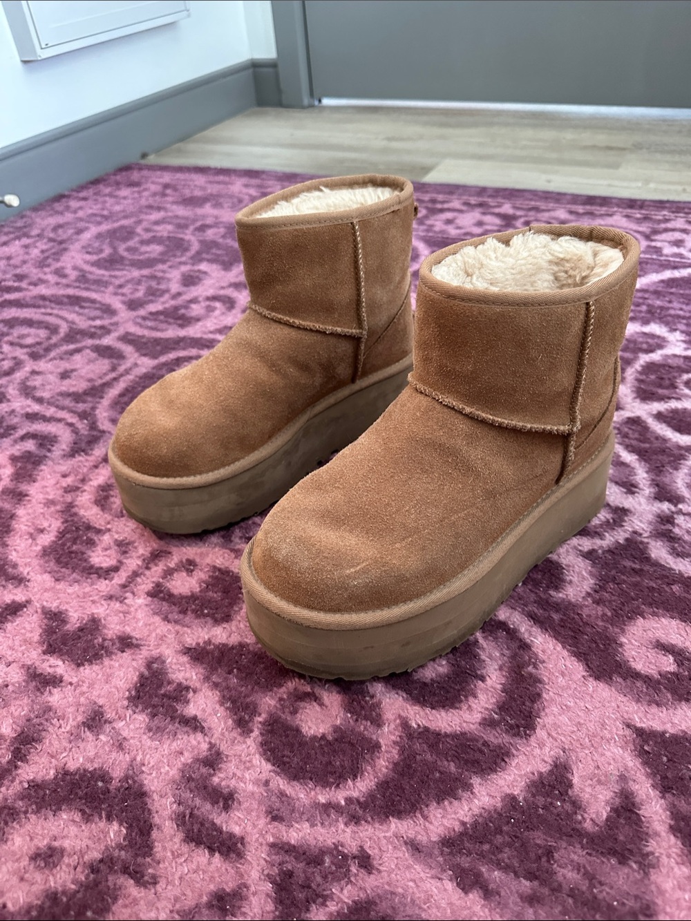 Women's UGG Tan Suede Platform Boots